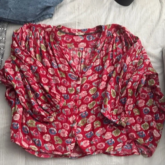 Pilcro Anthropologie Sidney Shrunken Batwing Blouse - Picture 2 of 5